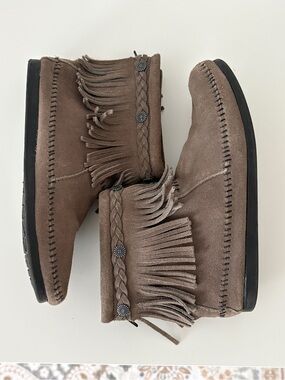 Fringe Suede Ankle Boots